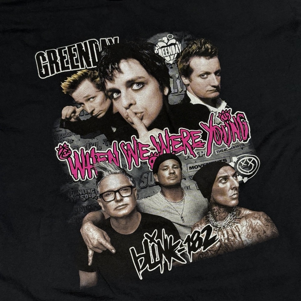 When We Were Young Festival 2023 T-Shirt Green Day Blink-182 Black Tee Men's 2XL - Picture 4 of 10